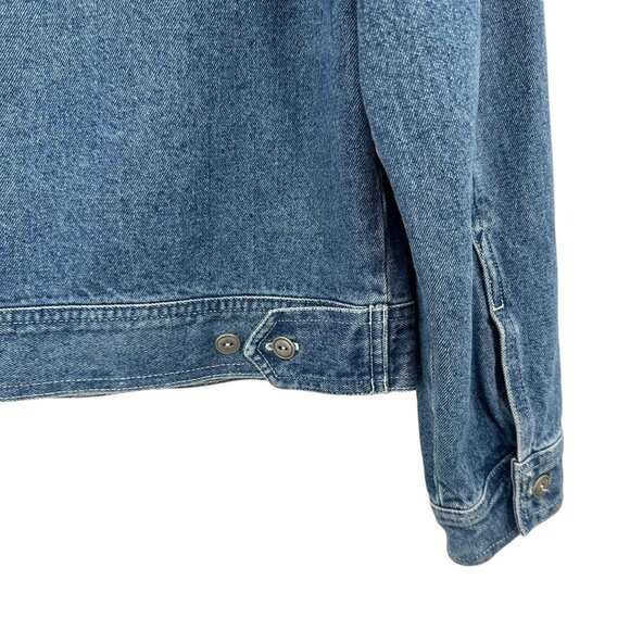 QVC Denim & Co. Women's Embroidered Collar Denim Jacket Classic Trucker Medium - Picture 4 of 7